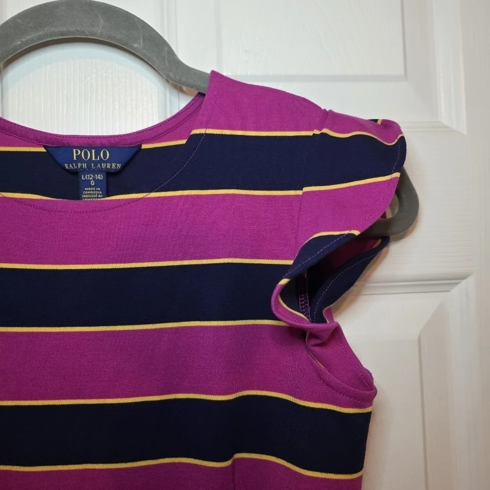 Polo Ralph Lauren Stripe Girls Dress Sz L